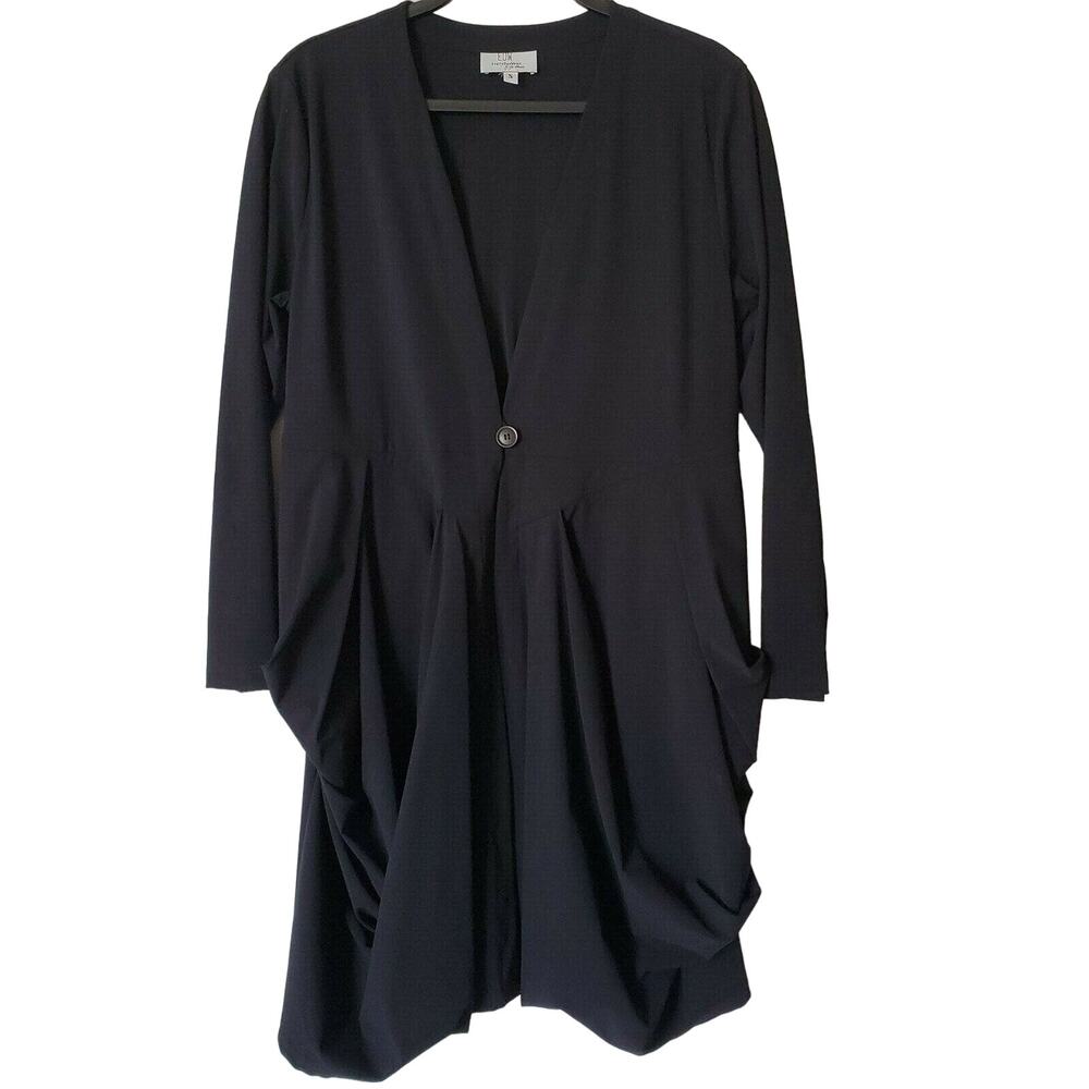EDW Everyday Wear by Spirithouse Black Tunic Jacket Single Button Size S Black